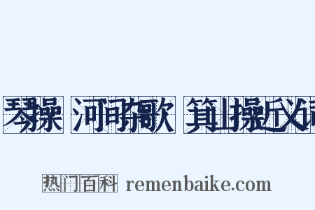 琴操·河间杂歌·箕山操近义词是什么意思的图片